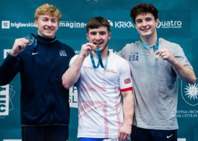 Harry Hepworth winning floor gold at the World Cup in Solvenia in June 2022