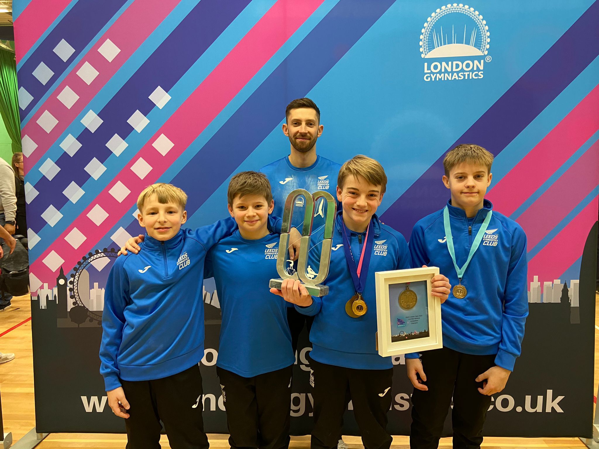 Leeds Gymnasts Seth Ingle & Lucas Scully & Ewan Leask & Archie Doughery at the London Open 2023